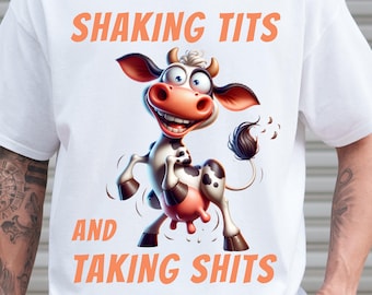 Diseño divertido de vaca por sublimación, camiseta retro con humor para adultos (descarga digital)