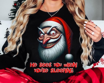 Creepy Santa Christmas PNG – Funny Horror Holiday Design (Digital Download)