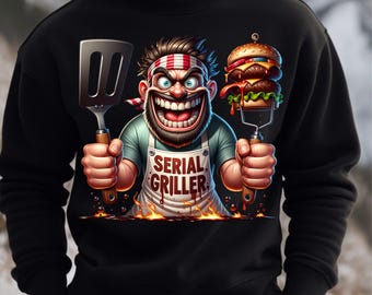 Serial Griller BBQ PNG – Funny Grill Master Design (Digital Download)