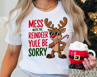 Funny Reindeer Christmas PNG – Cheeky Holiday Design (Digital Download)