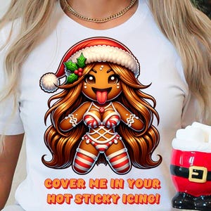 Sexy Lebkuchen Frau PNG - Freche Weihnachten Stripper Digital Design Png für T-Shirts, Tassen, Karten - Lustiger Urlaub Kunst digitaler Download