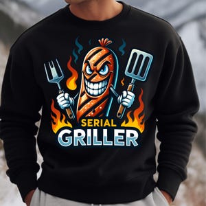Serial Griller Digital Download Png -Funny BBQ Sausage PNG –  for T-Shirts, Mugs, and Sublimation - 300Dpi Png Download Only