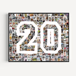 Customized Picture Collage for 20th Party Decoration - Transform Your Photographs into a Memorable Gift