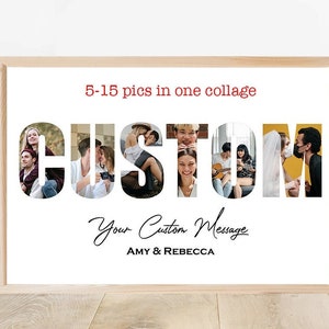 Collage de fotos con nombre personalizado, cualquier collage de palabras personalizado, collage de fotos de texto personalizado, collage de letras personalizadas, su collage de fotos de texto
