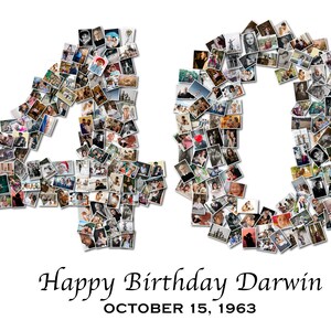 Regalo de 40 cumpleaños o aniversario: ¡Crea un collage de fotos personalizado que les encantará! Arte digital