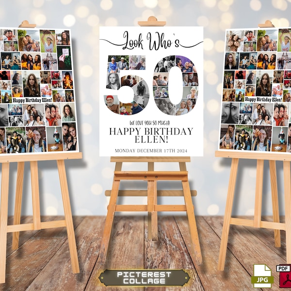 "50.Geburtstag Foto Montage Tafel - ""50.Geburtstag Foto Montage Bild - ""50.Geburtstag Foto Montage Bild"