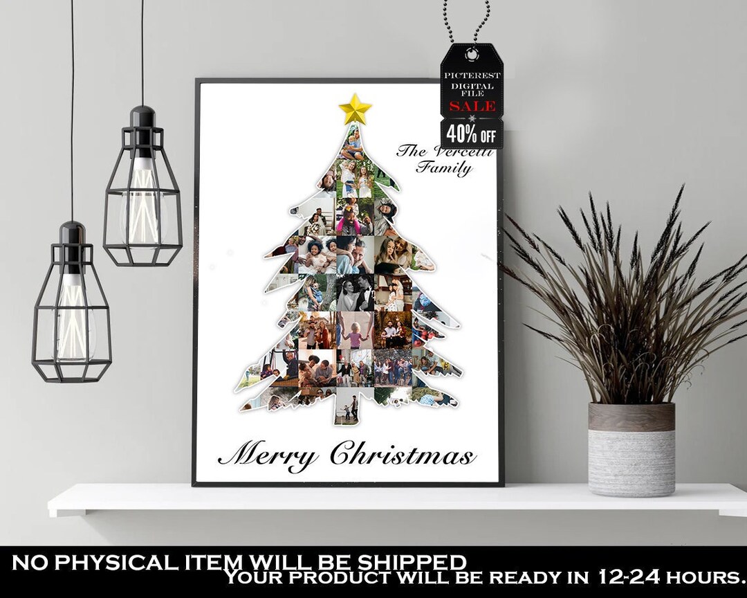 Christmas Tree Photo Collage Christmas Photo Card Christmas Etsy