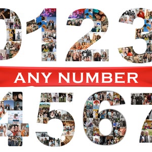 Personalized Any Number Photo Collage, Birthday Gift, Picture Collage, Custom Made from your Photographs, Printable, Digital Download, PDF