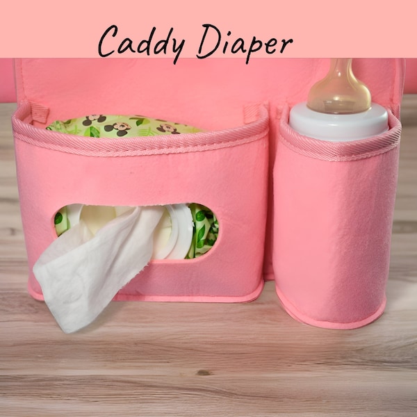 Newborn Caddy Nursey - Diaper Organizer Gift  - expecting mum gifts -  hot pink -  pink nursery storage bin - Girl Baby Shower GIft