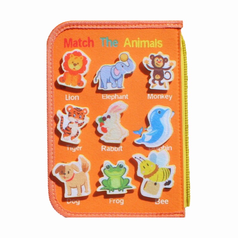 Livre tranquille pour tout-petits Livre d'activités de puzzle pour tout-petits Cadeau pour enfants de 2, 3 ans Livre animé en feutre Tableau souple Montessori image 8