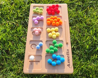 Busy Counting Board - Montessori number board - Math Counting - Math Board - Montessori Toys - Toddler busy number board - Counting Board