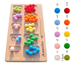 kids gift - Personalized Counting Board for Kids - Ideal Gift for 4 and 5 Year Old Boys & Girls -  Montessori Math Learning Toy