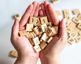 Individual Scrabble wooden Tiles - Choose Your Letters - Crafting Word Games - Crossword Game Pieces - Letters