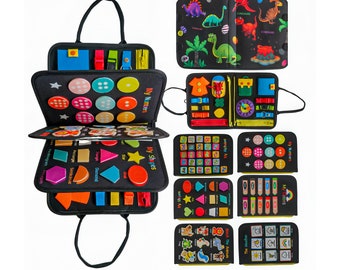 91Pcs Toddler Busy Board, Montessori Toys Toddler Activities for Travel Car Airplane - Toddler gift for boys girls - Toddlers boy girl gift