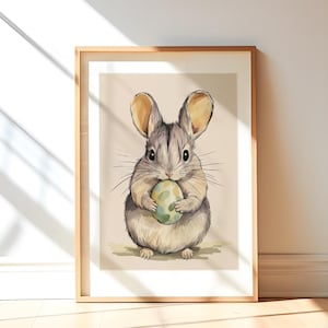 Cincillà regalo cartolina di Pasqua stampa artistica minimalista da parete