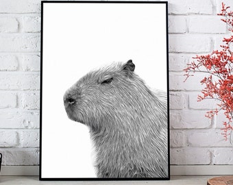 Carpincho impresión Universidad apartamento decoración Capybara pared arte cartel Decoración de la habitación adolescente