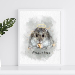 Hamster memorial gift Watercolor pet painting from photo Custom art commission