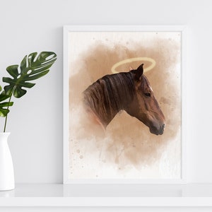 Custom horse memorial gift Pet remembrance portrait from photo Animal sympathy Hardest goodbye DIGITAL ONLY