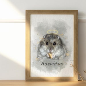 Hamster painting from photo Custom memorial gift Pet art commission