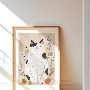 Décoration de chambre d'enfant, impression de gros chats, carte postale de Pâques