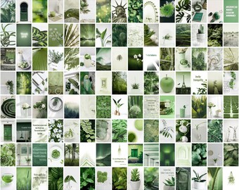 150 Stück Wand Collage Kit Grüne Wand Kunst druckbare Cubicle Wand-Dekor Wohnheim Dekor für College Mädchen