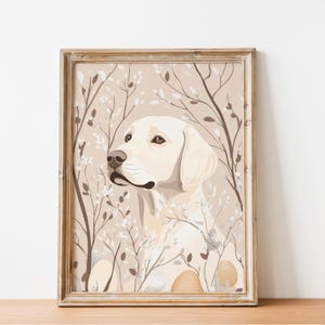 Art de labrador retriever Carte postale de Pâques Impression esthétique neutre Cadeau pour propriétaire de chien