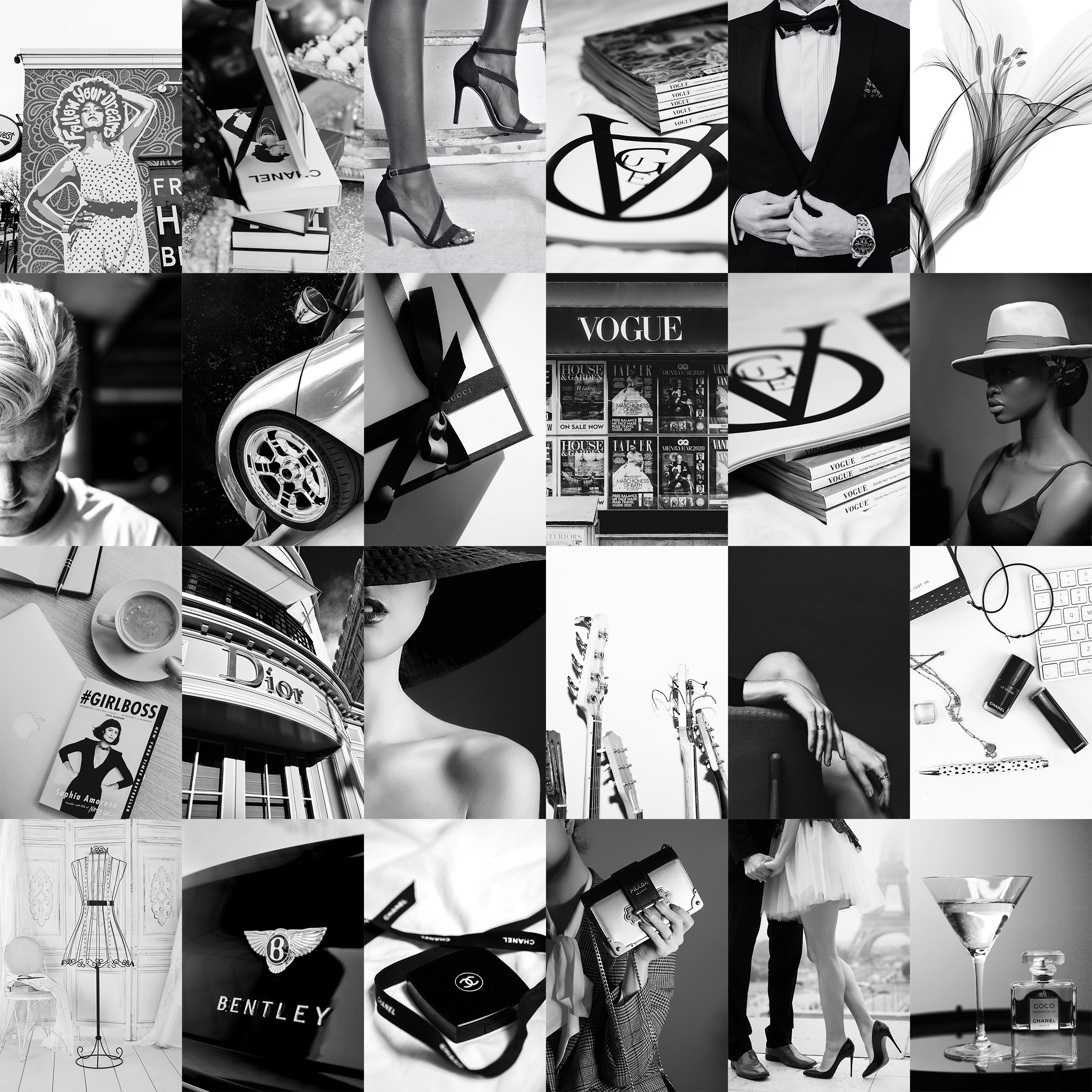 106 PCS Boujee Aesthetic Wall Collage Kit Black and White - Etsy
