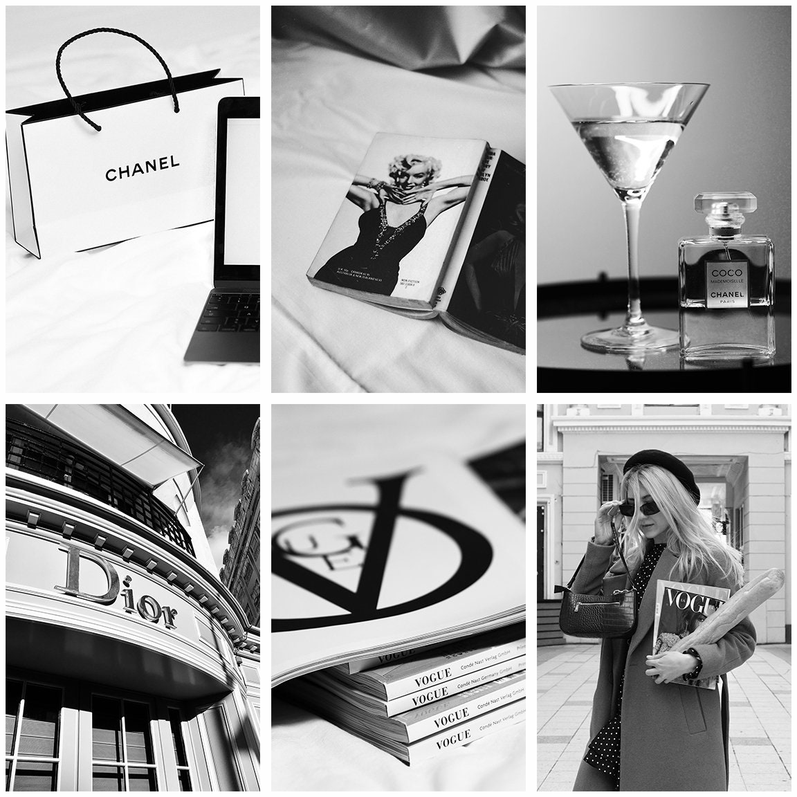 106 PCS Boujee Aesthetic Wall Collage Kit Black and White Vogue Prints ...