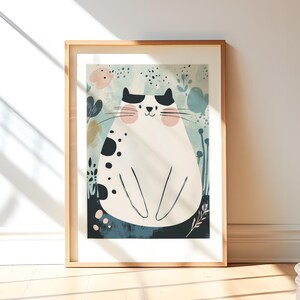 Carte postale de Pâques imprimée gros chats Déco pour chambre d'enfant