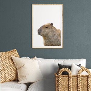 Capybara art print, Exotic animal gifts, Capybara poster, Trendy apartment decor, capybara