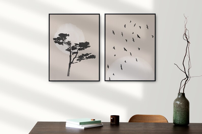 Japandi Wall Art Wabi Sabi Print Set of 2 Two Piece Wall Art Japanese ...