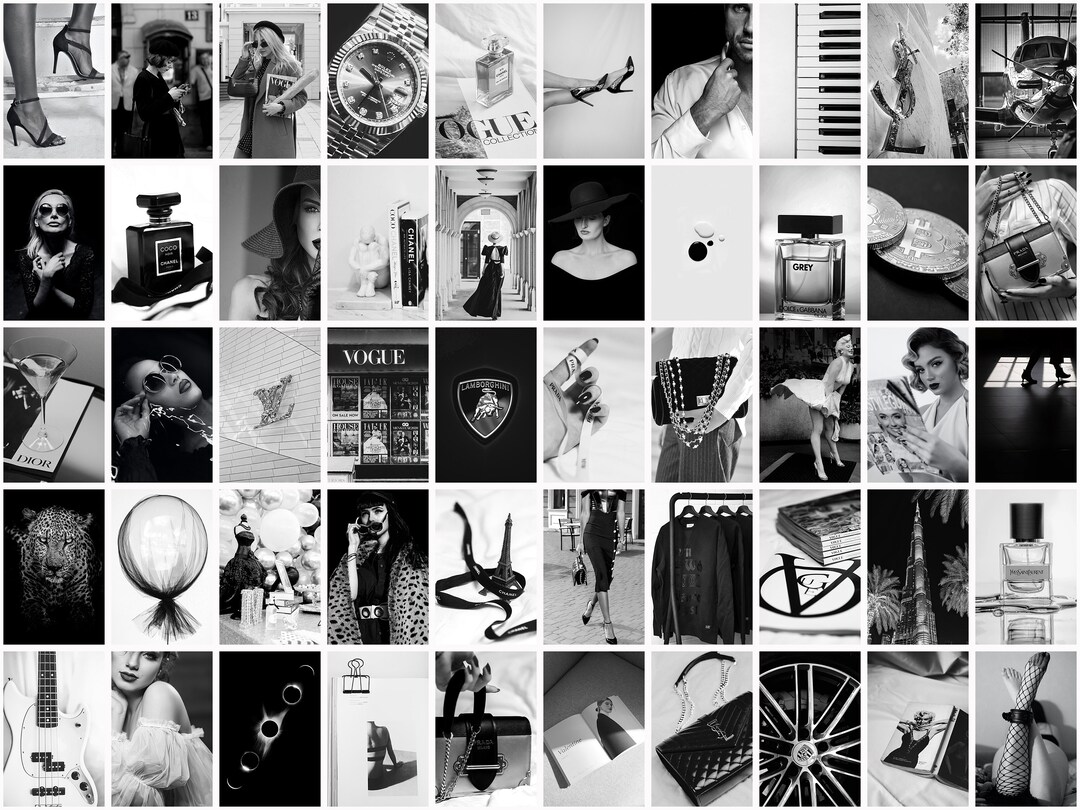 Vogue Wall Collage Kit Black and White Boujee Aesthetic Dorm - Etsy