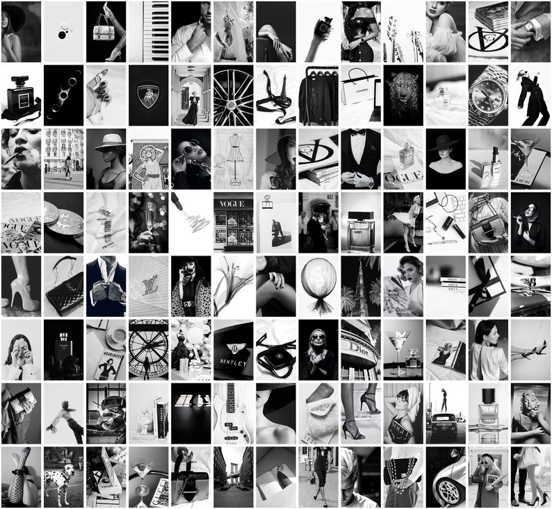 106 PCS Boujee Aesthetic Wall Collage Kit Black and White Vogue Prints ...
