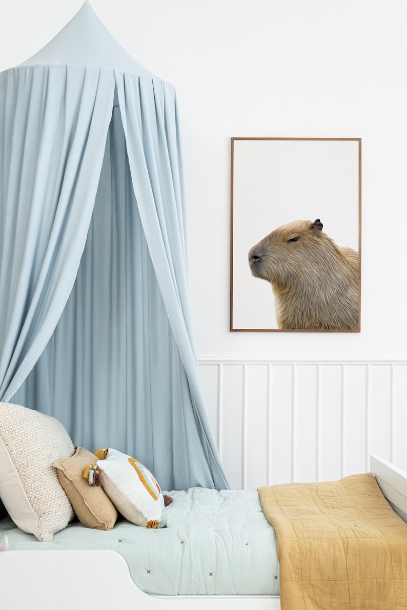 Capybara art print, Exotic animal gifts, Capybara poster, Trendy apartment decor, capybara
