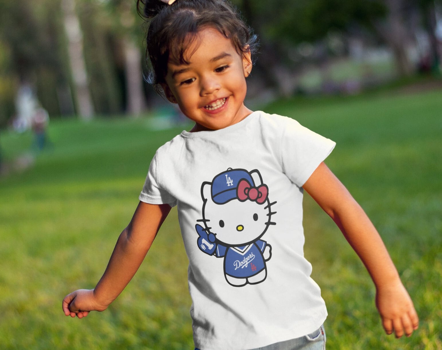 LA Dodgers Hello Kitty Number 1 Fan Toddler T-shirt