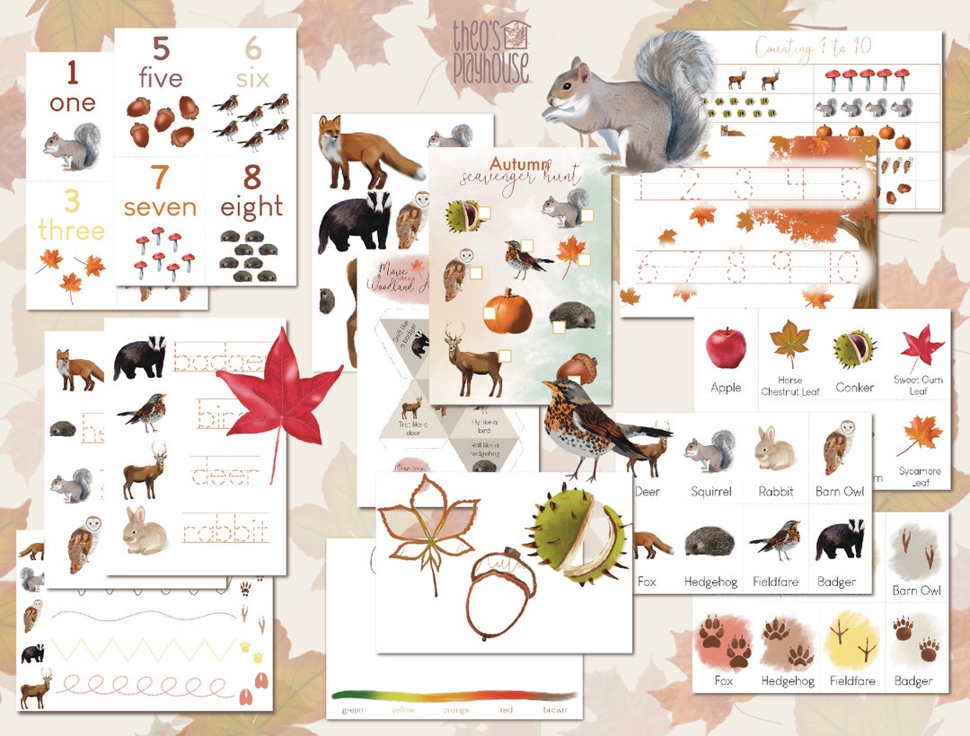 Autumn Activity & Learning Pack Digital Download Montessori Early Years