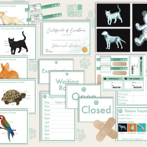 Veterinarian Dramatic Play Pack | Digital Download | Montessori | Early Years | Homeschool | Printable PDF | Role Play | Pretend Play | Vets