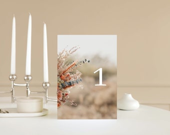 Wedding Table Numbers, wedding printable, instant download, boho wedding, floral, aesthetic wedding, table numbers