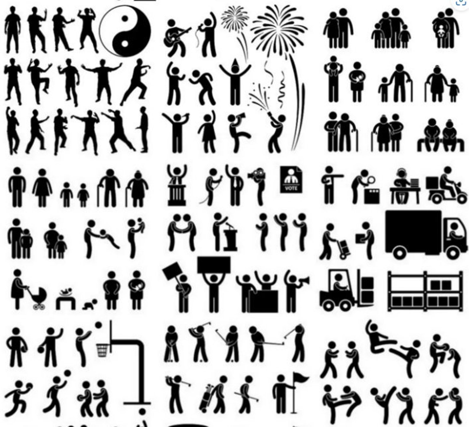 3850 Man Icon Stick Figure Pictogram Collection EPS & JPG, Iconic ...
