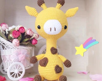 Modello Giraffa all'uncinetto, Modello PDF giraffa in peluche, Animale farcito giraffa, Giraffa Amigurumi, Giraffa a forma di cuore, Download digitale