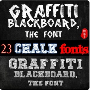 23 Chalkboard Font Collection Premium Bundle, Graffiti Font, chalkboard typography, wall handwriting art, Diversified Style, creativity font