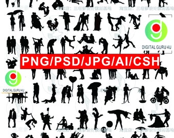 Enorme collezione di silhouette, file png-psd-jpg-ai-csh, i temi includono famiglia/coppia/viaggio/ufficio/bambino/sport/uomo/donna/bici/danza/maglietta/lavoro