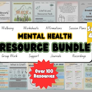 Mental Health Resource Bundle - Youth Work - Child and Youth Care Worker - Mental Wellbeing - Supportive Resource - Teaching - Young People