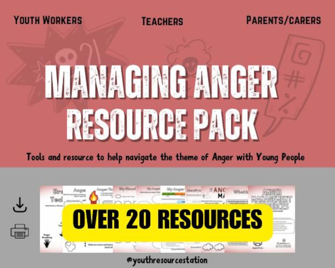 Anger Management Resources - Youth Work Resources - Digital Prints ...