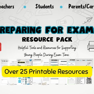 Preparing for Exams Resource Pack - Exam Preparation - Pupil Support - Youth Work - Exam Stress - School Resources-Teachers -Student Support