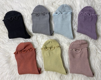 Silk blend ruffled socks