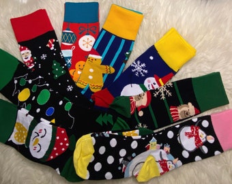Calcetines navideños en 9 variaciones de colores