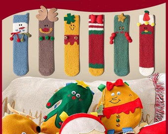 Cuddly socks set Christmas with cute gift bag in 5 variants