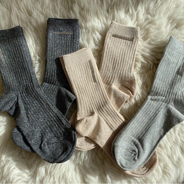 Edle Glitzersocken mit elegantem Strassband