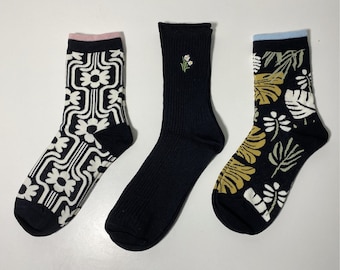 Set of 3 vintage socks 10 variants